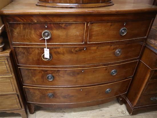 A Regency mahogany bow front chest W.104cm